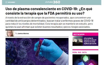 Uso de plasma convaleciente para tratar Covid-19 «se trata de una terapia segura»